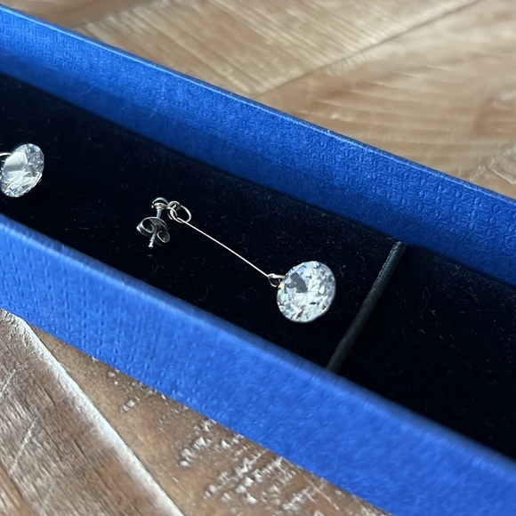Swarovski Lunar Drop Earrings Clear, - Picture 3 of 4